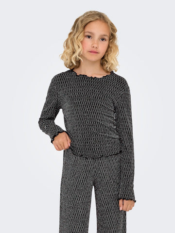 KIDS ONLY Long Sleeve Glitter Top in Black