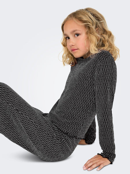 KIDS ONLY Long Sleeve Glitter Top in Black