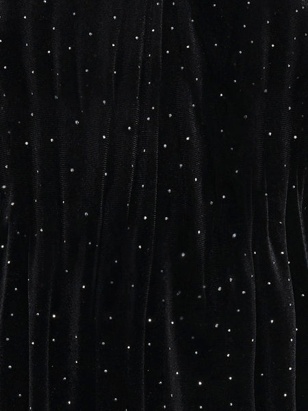 KIDS ONLY Short Velvet Diamante Dress in Black