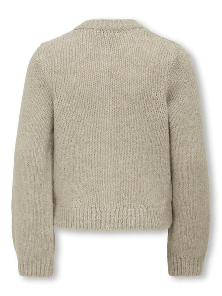 KIDS ONLY Embroidered Bow Cardigan in Beige