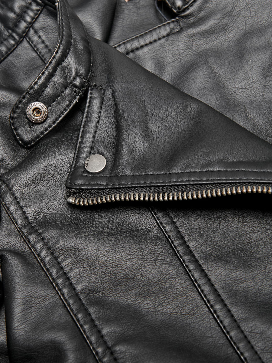 Kids Only Faux Leather Biker Jacket in Black – Meg Maitland