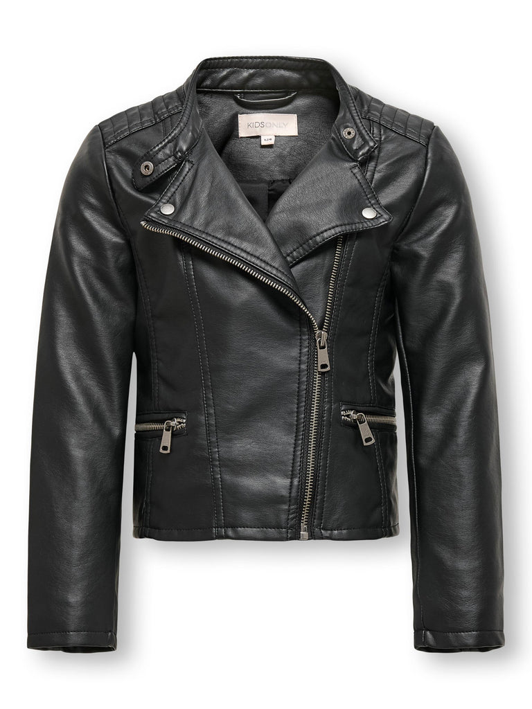Kids Only Faux Leather Biker Jacket in Black – Meg Maitland