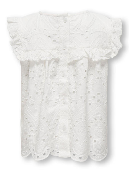 Kids Only Sleeveless Embroidered Top in White