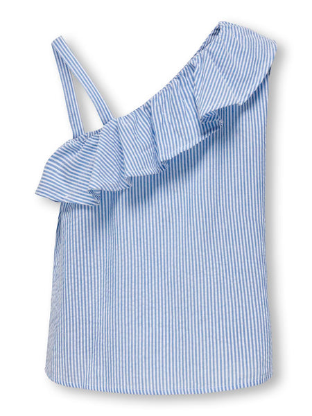 Kids Only Striped One Shoulder Top in Blue