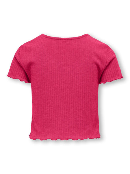 Kids Only Ribbed T-Shirt in Pink