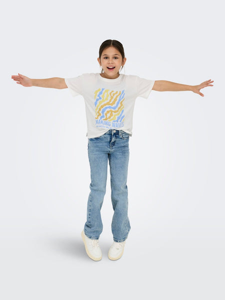 Kids Only Printed Wave T-Shirt in White