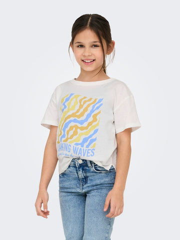 Kids Only Printed Wave T-Shirt in White