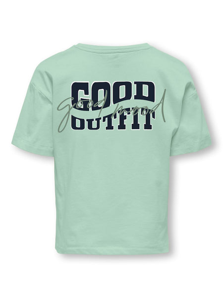 Kids Only Printed "Good Outfit" T-Shirt in Green