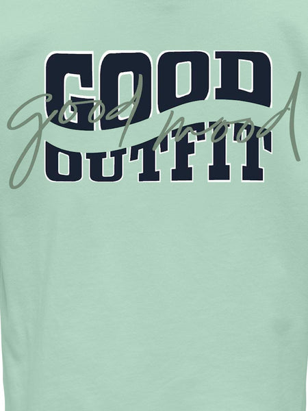 Kids Only Printed "Good Outfit" T-Shirt in Green