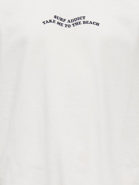 KIDS ONLY Printed "Surf Addict" T-Shirt in Cream