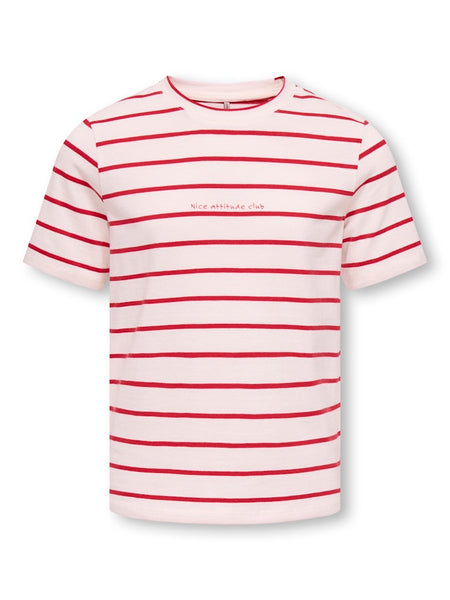 KIDS ONLY Striped "Nice Attitude Club" T-Shirt in Red