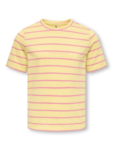 KIDS ONLY Striped "Be Kind" T-Shirt in Yellow