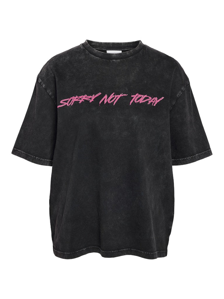 NOISY MAY "Sorry Not Today" T-Shirt in Black