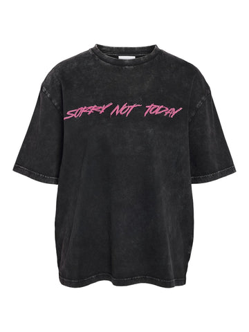 NOISY MAY "Sorry Not Today" T-Shirt in Black