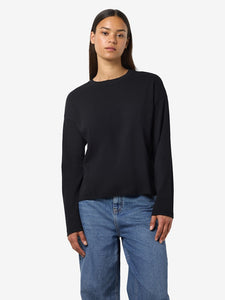 NOISY MAY Long Sleeve Top in Black