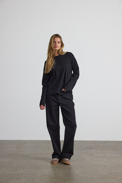 NOISY MAY Long Sleeve Top in Black