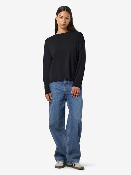 NOISY MAY Long Sleeve Top in Black