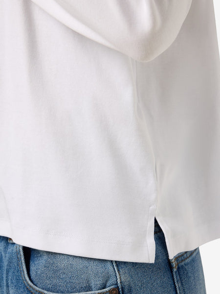 NOISY MAY Long Sleeve Top in White