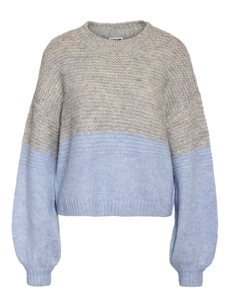 NOISY MAY Knitted Block Colour Jumper in Blue