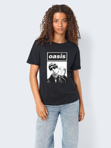 Noisy May Printed Oasis T-Shirt in Black