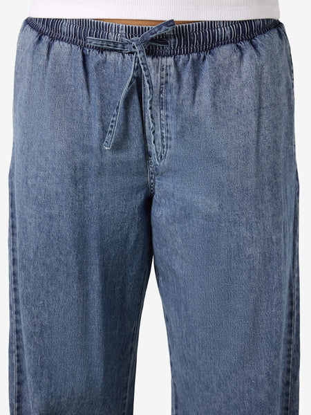 NOISY MAY Wide Leg Denim Trousers in Medium Blue