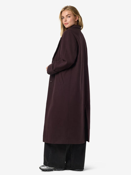 NOISY MAY Long Coat in Plum