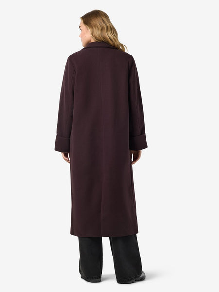NOISY MAY Long Coat in Plum