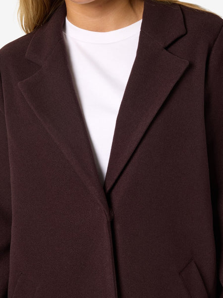 NOISY MAY Long Coat in Plum