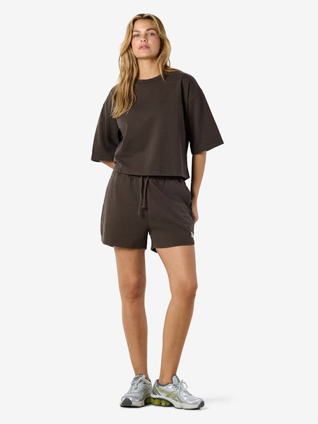 NOISY MAY Boxy T-Shirt in Chocolate