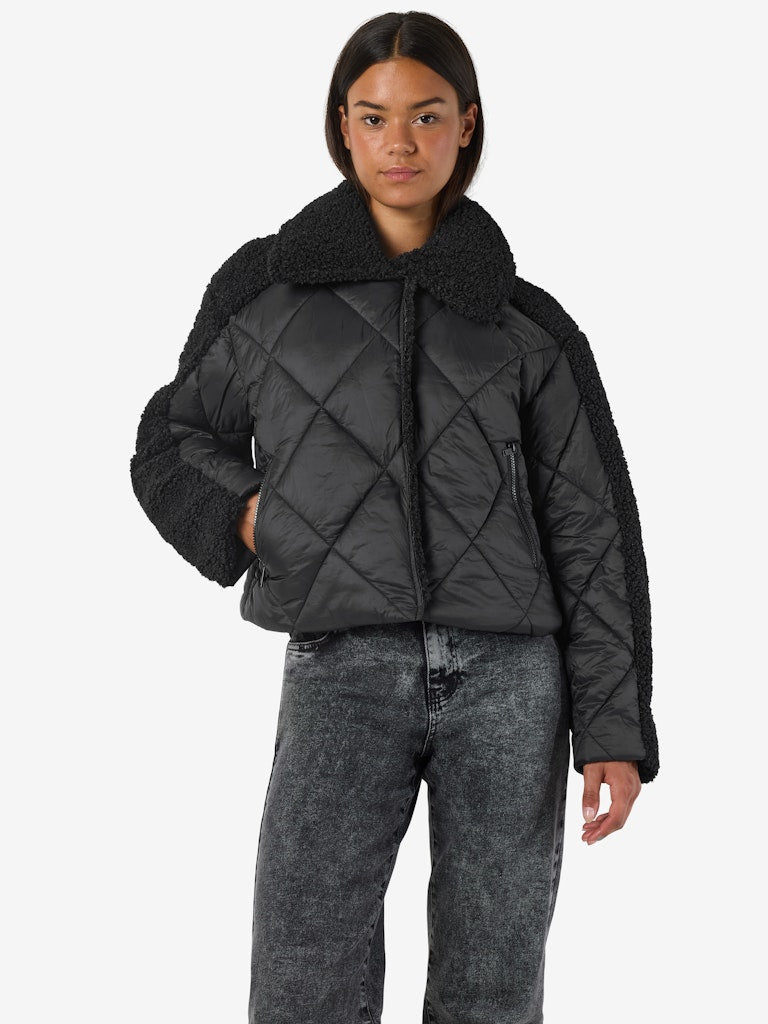 NOISY MAY Short Puffer Jacket in Black
