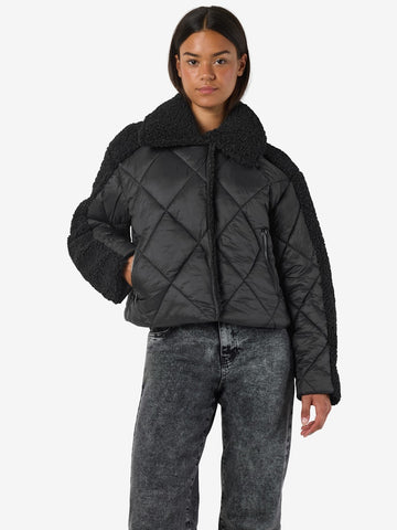 NOISY MAY Short Puffer Jacket in Black
