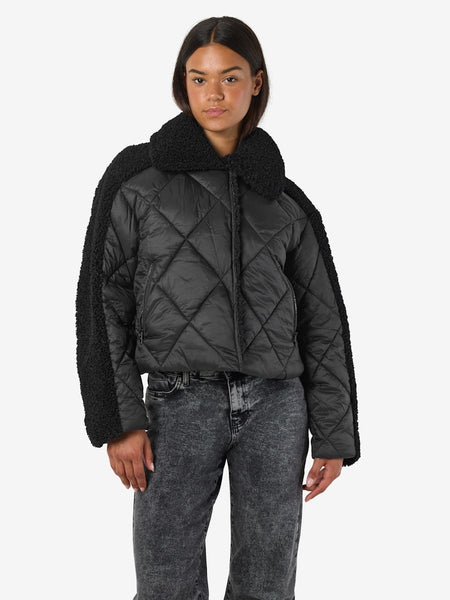 NOISY MAY Short Puffer Jacket in Black