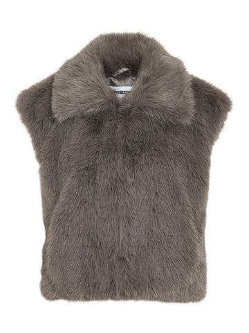 NOISY MAY Faux fur Gilet in Grey