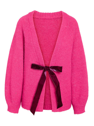 NOISY MAY Tie Back Knit Jumper in Pink