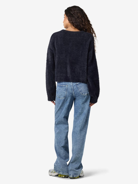 NOISY MAY Printed "Angel" Jumper in Midnight Blue