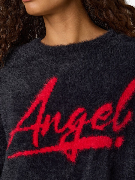 NOISY MAY Printed "Angel" Jumper in Midnight Blue