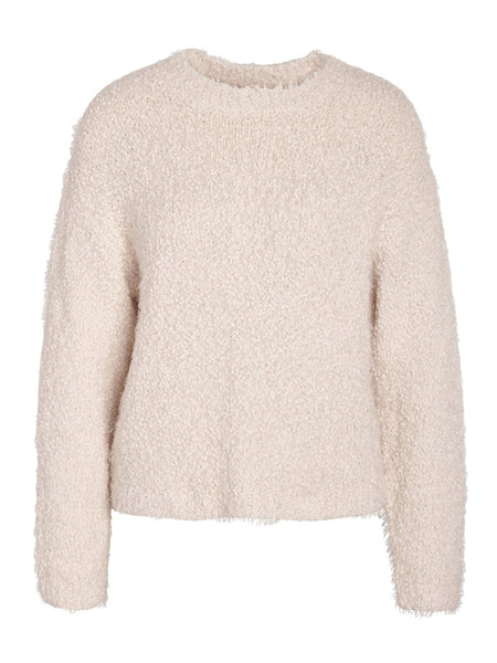 NOISY MAY Knitted O-Neck Jumper in Cream