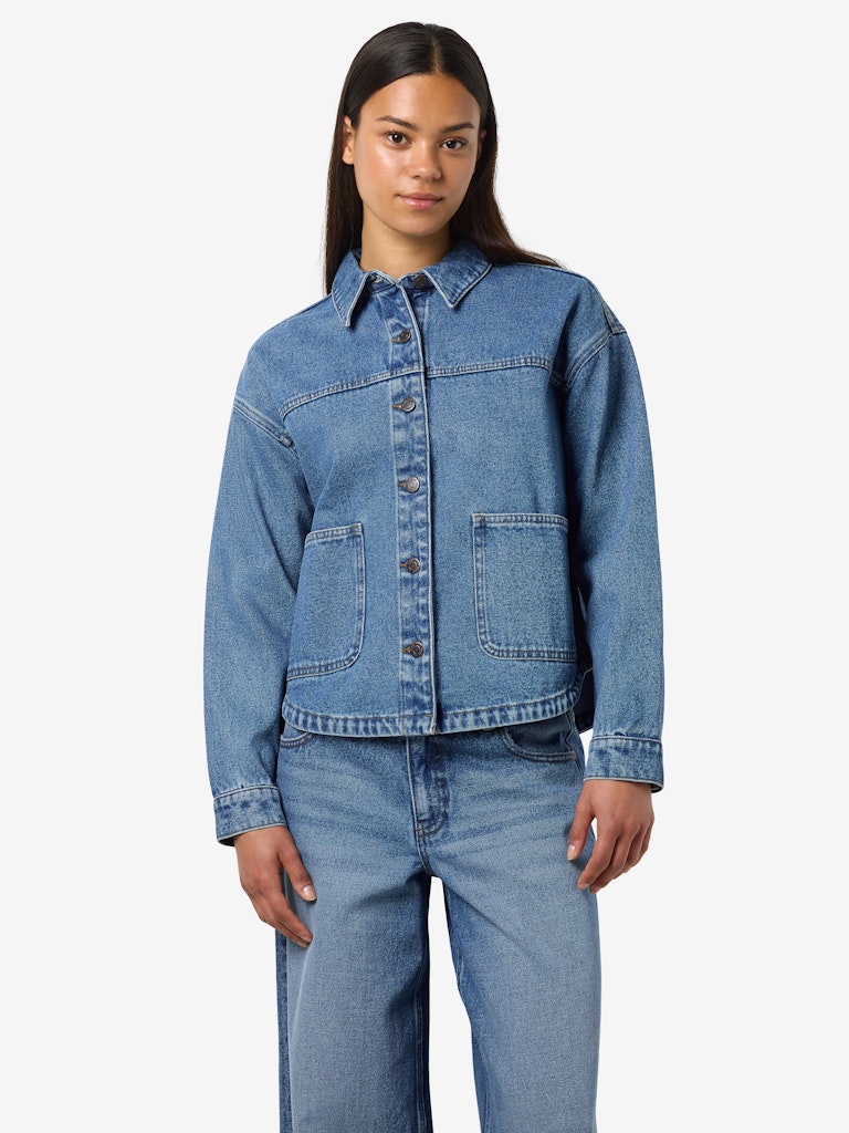 NOISY MAY Denim Jacket in Medium Blue