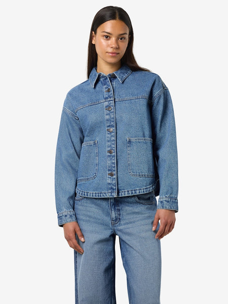 NOISY MAY Denim Jacket in Medium Blue