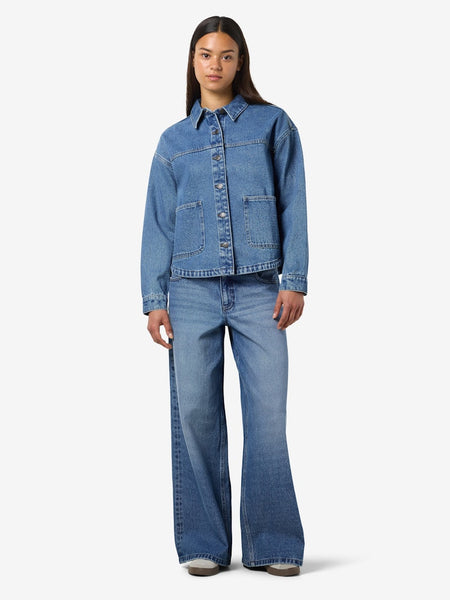 NOISY MAY Denim Jacket in Medium Blue