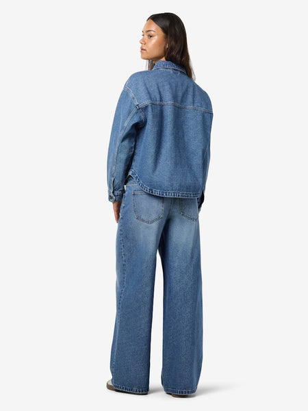 NOISY MAY Denim Jacket in Medium Blue