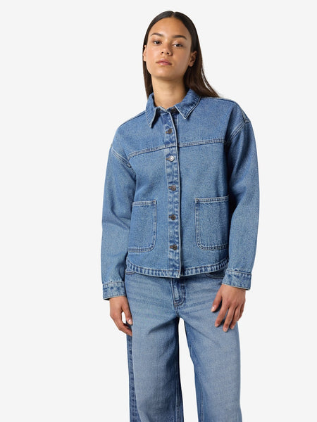 NOISY MAY Denim Jacket in Medium Blue