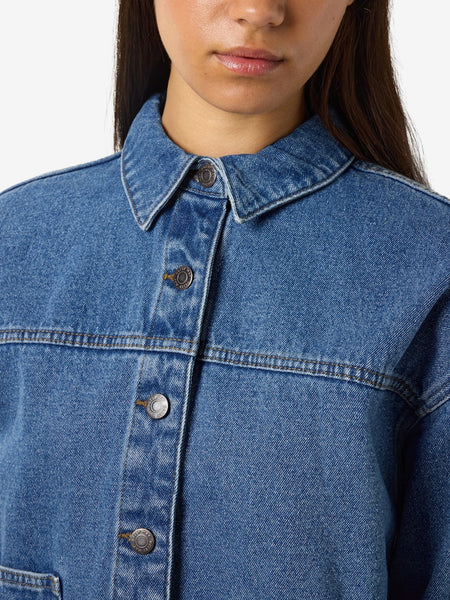 NOISY MAY Denim Jacket in Medium Blue