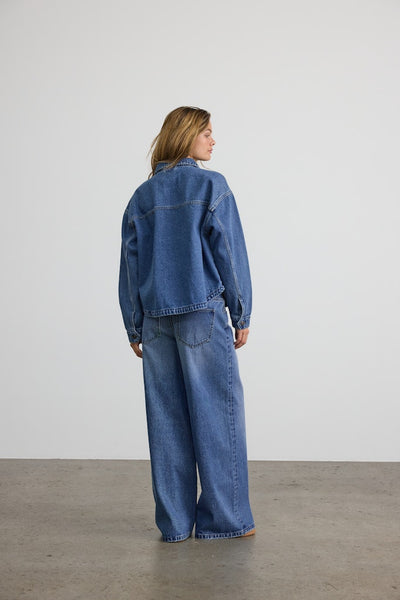 NOISY MAY Denim Jacket in Medium Blue