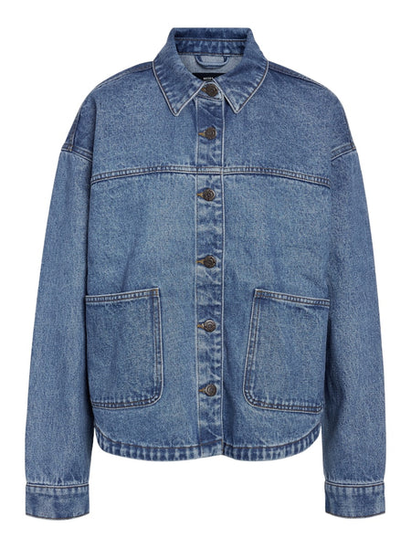 NOISY MAY Denim Jacket in Medium Blue