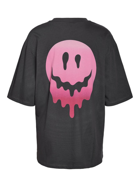 NOISY MAY Oversized "Rolling Stone" T-Shirt in Charcoal