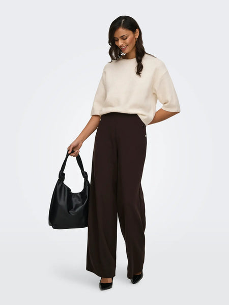 JDY 3/4 Sleeve Knit Top in Cream