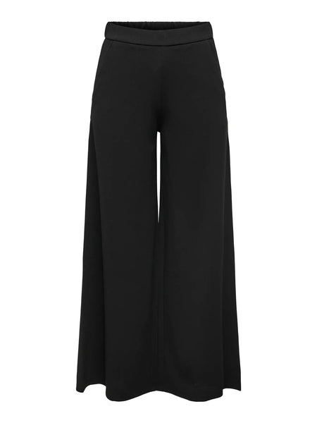 JDY Flared Wide Leg Trousers in Black