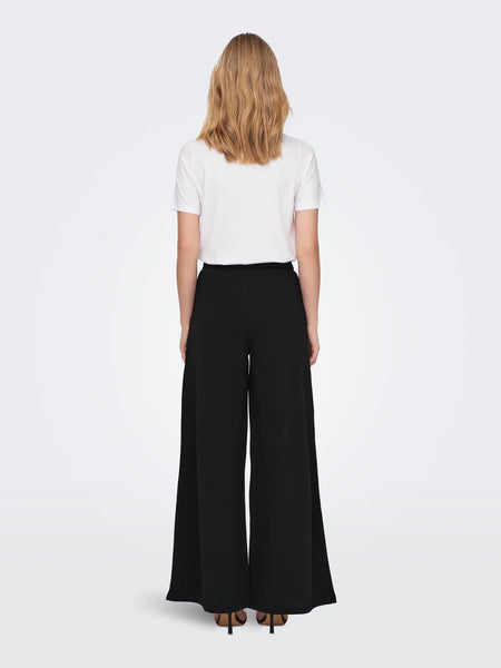 JDY Flared Wide Leg Trousers in Black