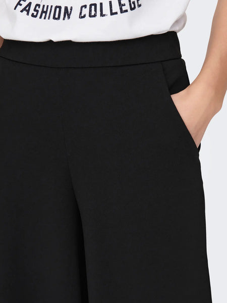 JDY Flared Wide Leg Trousers in Black